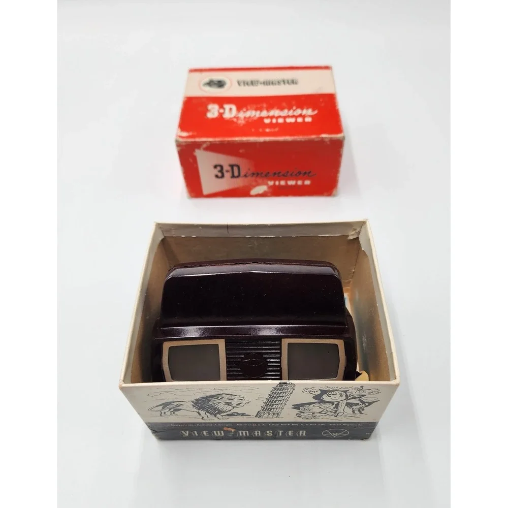 Vintage Sawyer's Viewmaster Viewer View Master Brown with box‎